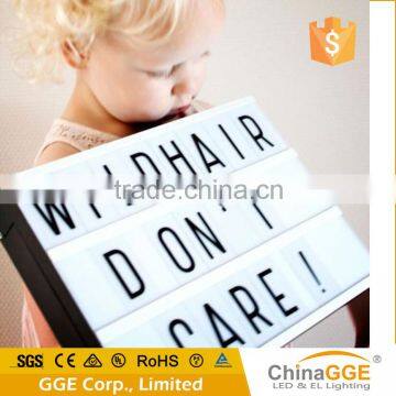 CE RoHs Personalised Light Up Box A4 Wedding Party Decoration Gift Cinema Light Box ABS With Letters Symbol