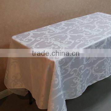 White jacquard square table linen/table cloth