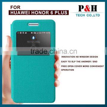 China Wholesale PU Leather Case Flip Phone Case With Window View for Huawei Honor 6 photo-2