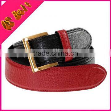Mens Double Colors New Luxury Saffiano Leather Belt