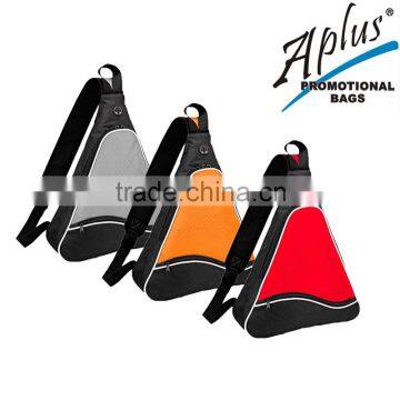 fashion sling bag 600D polyester with rubber logo