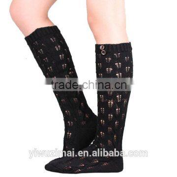 2015 new knitting Europe leg warmers buttons hollow out warm boots cuffs