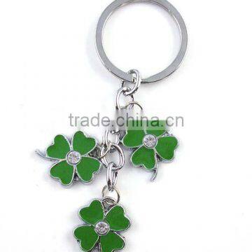 Key zinc alloy, with 3pcs four leaf clover