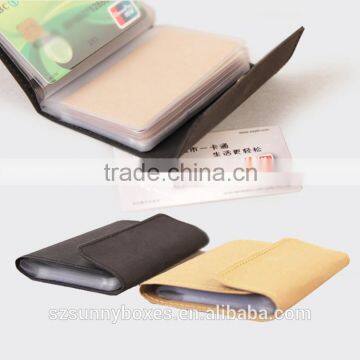 Waterproof Kraft Paper Cover PVC Pocket ID/Business Card Holder With Metal Button Closure photo-6