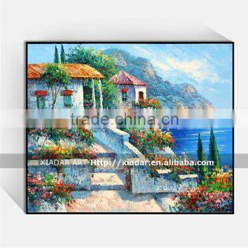 Shu1906 Decoration Home mediterranean landscape oil painting on linen canvas