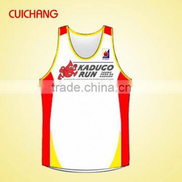 2014 running white custom singlet