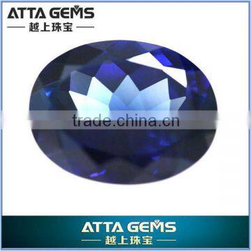 oval cut created blue sapphire