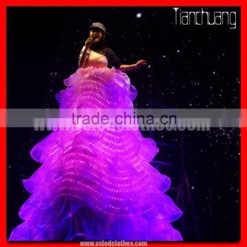 Long Stage Light up Dress/Stilts Walker LED Dress/performance Long Dress Stage