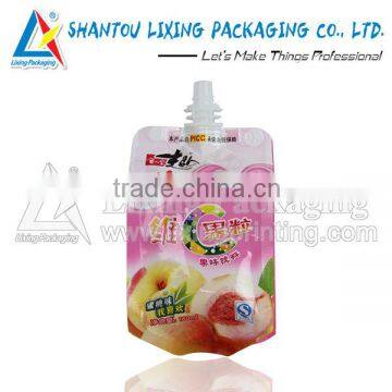 Nectarine flavor juice side gusset spout pouch