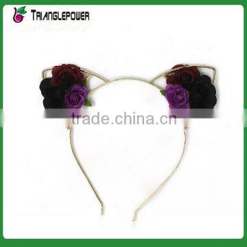 Lovely fabric flower metal ear headband cute alice band