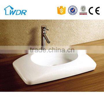 Ceramic above counter mounting big size oval art basin