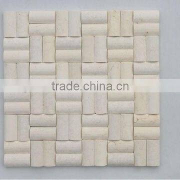 wooden white marble mosaic tiles