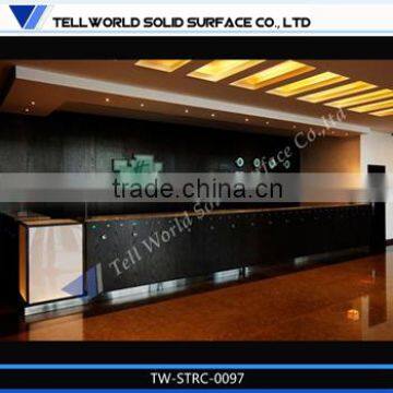 White Countertop With Black Reception Desk 2 Person Restaurant Reception Desk for Sale photo-4