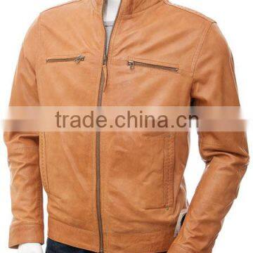 stylish brown man leather jacket