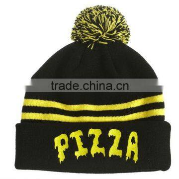 Fashion pizza head knitted bobble hat for ladies and girls
