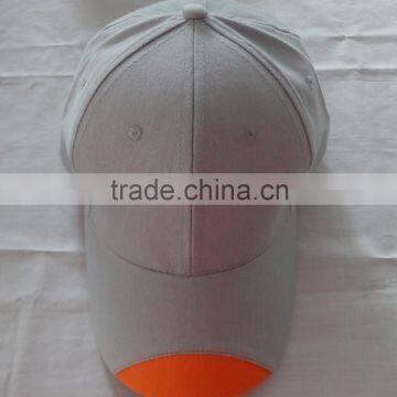 Prmotional plain color 6 panel cap with two tone color visor