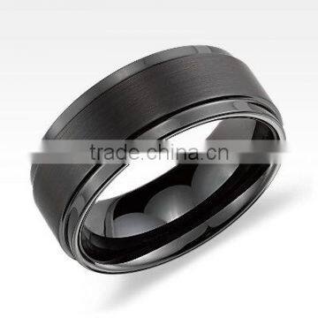 Coolman black tungsten ring with high quality polished tungsten carbide ring
