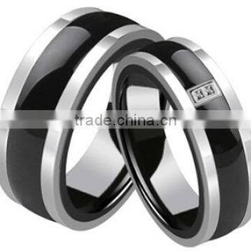 2014 wholesale fashion jewelry Original customized steel ceramics ring jewelry