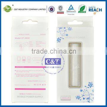 C&T hot selling 2600mah manual for power bank