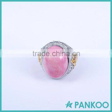 Facory Direct Sale 15*20mm 925 Sterling Silver Natural Stone Ring Jewelry