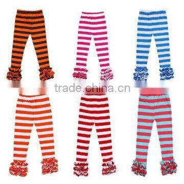 Wholesale icing capris sew sassy icing ruffle pants for girls icing leggings kids ruffle long pants