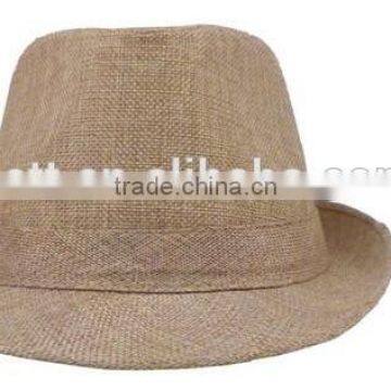 fashion wholesale custom hemp straw fedora hat