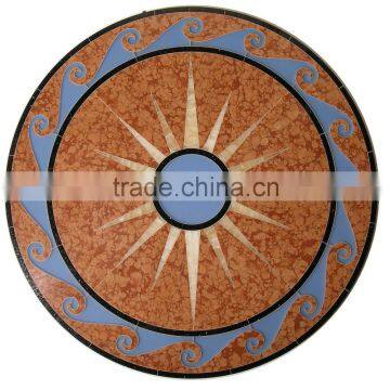 Custom Make Natural Waterjet Map Design Marble Pattern photo-3