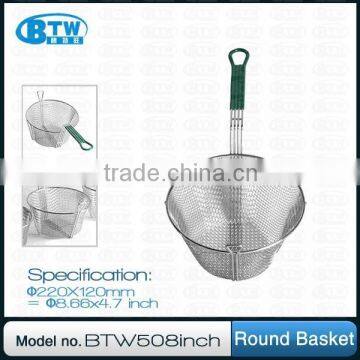Canteen Nickel-plated Round Metal French Fries Basket