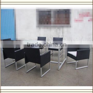 Black Poly rattan Dining outdoor metal furniture (T791)