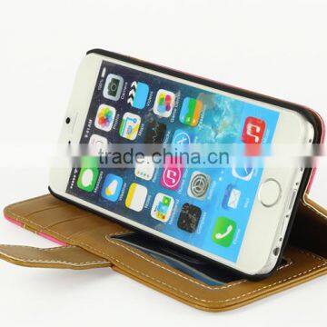For 2015 Newest IPhone 6 Wallet Case, Folio Case With Plastic Holder for IPhone 6