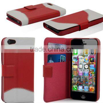 For i phone 5 case , Wallet leather case for iphone 5"