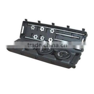 50KG Black Cast Iron Dumbbell Set with Plastic Case