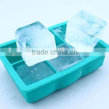 Large Cube 6 Cavities Square Shaped Silicone Ice Cube Tray