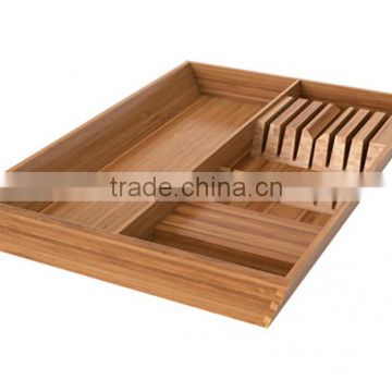 Utensil/knife Tray, Bamboo Materia Organizer Tray, Storage Tray for Knife and Faltware