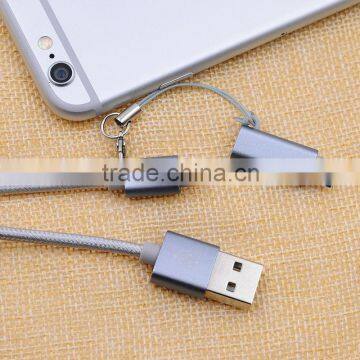 Wholesale Braided 2 in 1 Mobile Cable for Iphone and Samsung Usb Cable photo-5