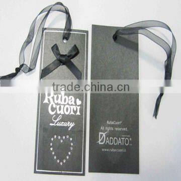 Ribbon String Hangtag,Black Garment Tag,Paper Tag with ribbon