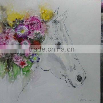 Animal oil painting on canvas,horse wall painting on canvas