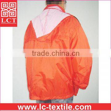 Factory Direct Cheap Price and Quality Guaranteed 190T Nylon Orange Color Working Uniform Hooded Wind Jacket for Men(LCTU0064) photo-2