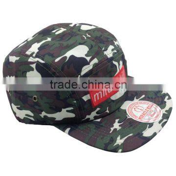 Custom Embroidered Patch Flat Brim Army Running Cap With Two Metal Eyelets photo-3