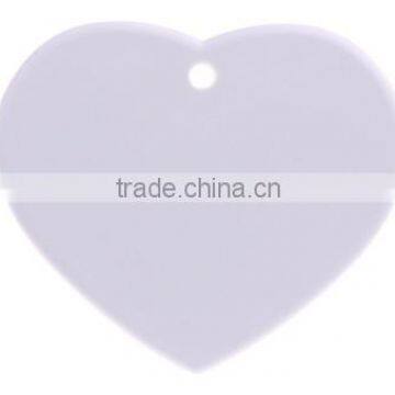China hot selling sublimation heart Shape Polymer Plastic Christmas Ornament, Christmas Decorations