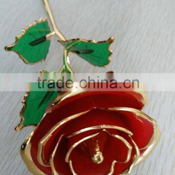 Valentine's Day Red Rose, 24k Gold plated rose