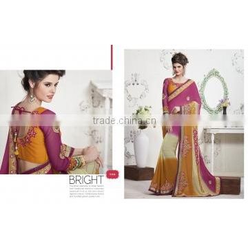 Shrewdly Multi Color Fancy Georgette Designer Saree/buy online designer sarees