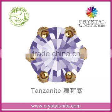 Crystal Unite Lead Free Chaton in Crown Setting, Tanzanite