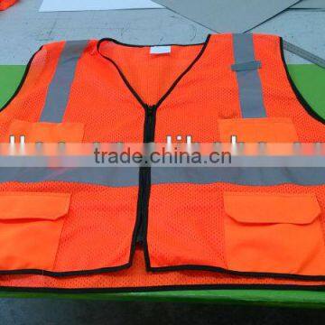 orange mesh reflective safety vest