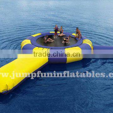 2015 Aqua bouncer games PVC inflatable trampoline with Blob for Jumping catapult