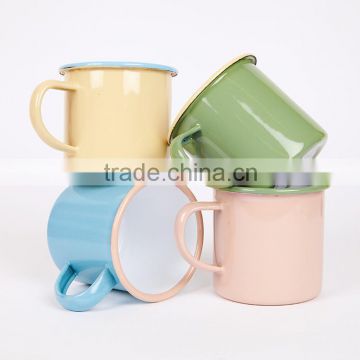 Candy-Coloured Camping Drinking Mug Enamel Coffee Mug With Handle For 2016 Hot Item