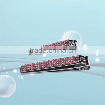 Fancy stailess steel nail clipper with crystal