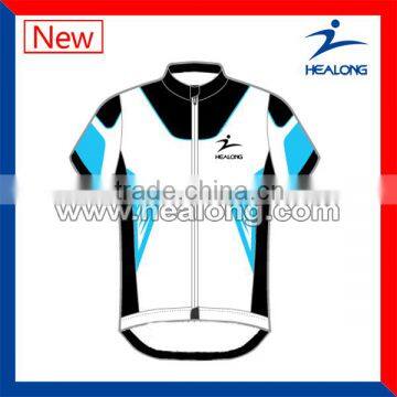 blue lycra cycling jersey with bib shorts sublimation