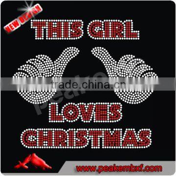 Wholesale This Girl Loves Christmas Custom Rhinestone Motif