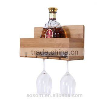 Commercial Wooden Bamboo Wine Rack for Decoration Hanging Wall Wine Rack